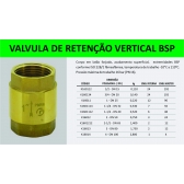 Válvula de Retenção Vertical em Latão 1.1/4